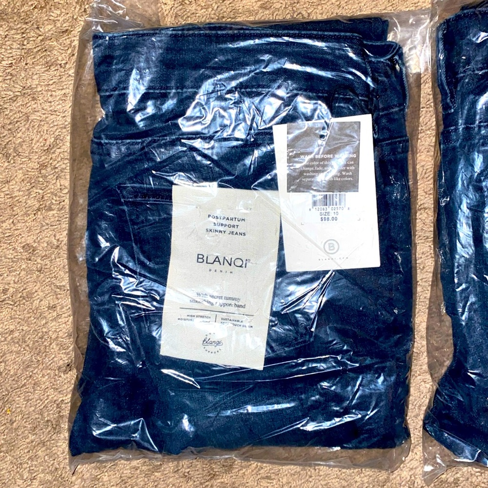 Two Pairs Blanqi Postpartum Support Skinny Jeans, Never Worn
